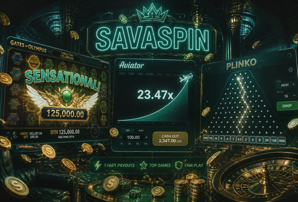 Interfaz de Savaspin en móvil y escritorio mostrando el catálogo de juegos